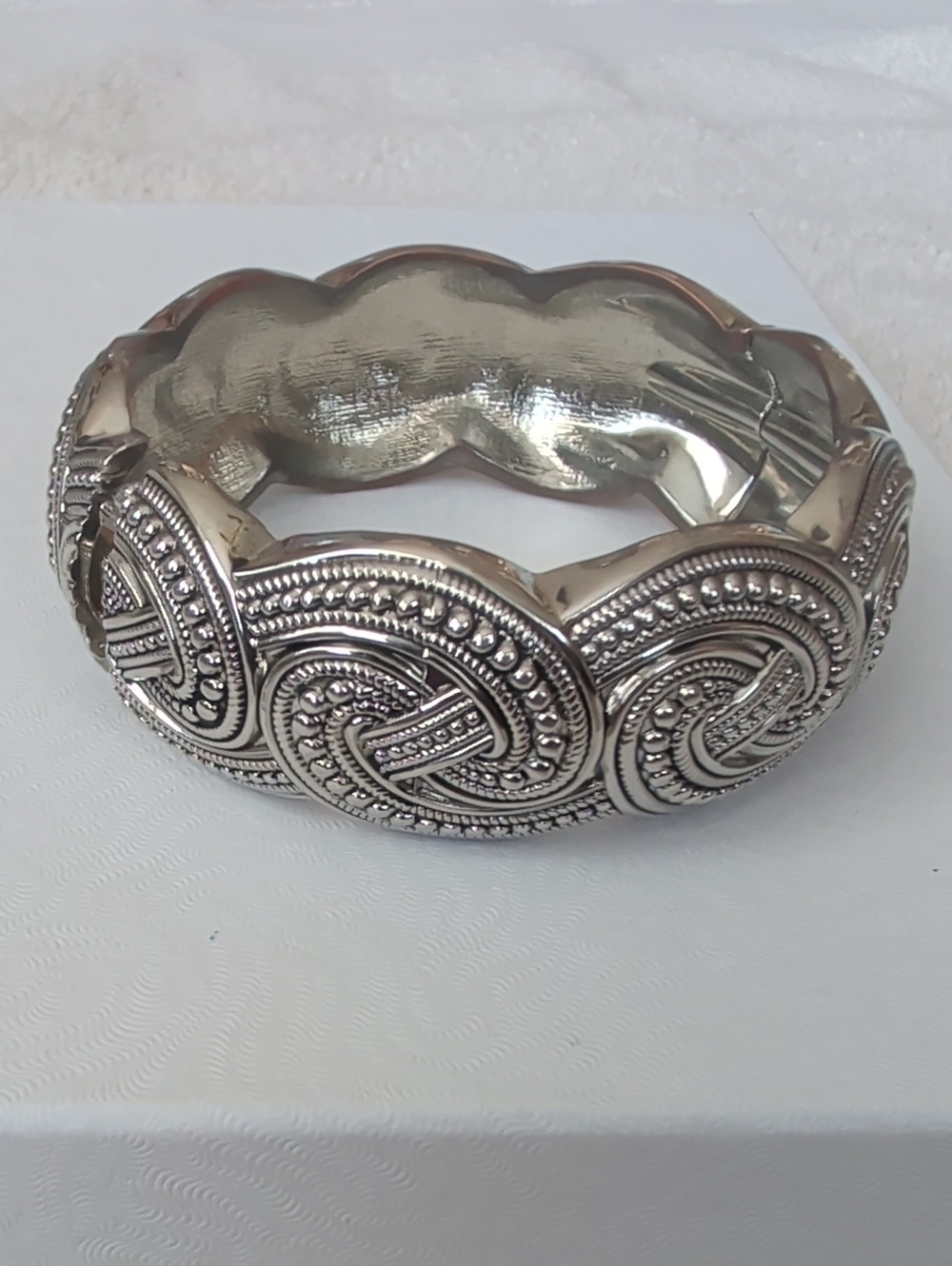 Ornate Milgrain Spiral Clamper Bangle